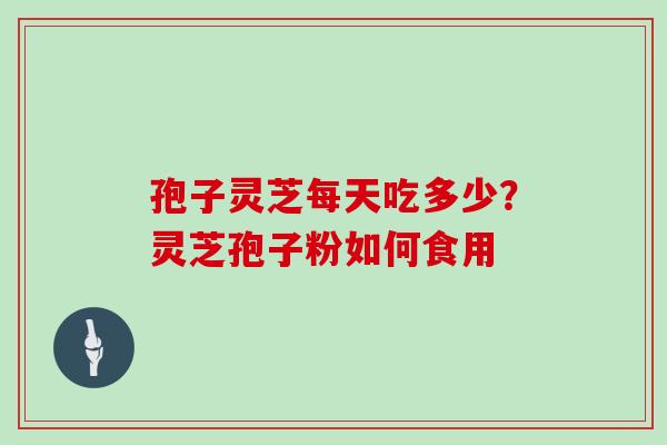 孢子灵芝每天吃多少？灵芝孢子粉如何食用