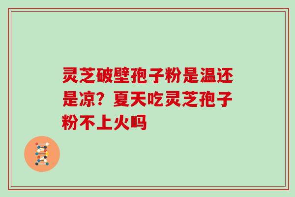 灵芝破壁孢子粉是温还是凉？夏天吃灵芝孢子粉不上火吗