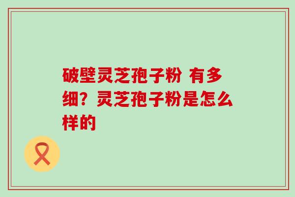 破壁灵芝孢子粉 有多细？灵芝孢子粉是怎么样的