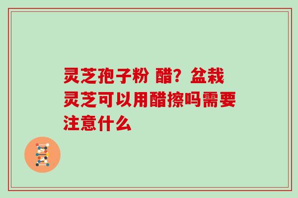 灵芝孢子粉 醋？盆栽灵芝可以用醋擦吗需要注意什么