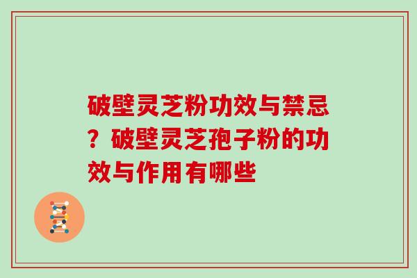 破壁灵芝粉功效与禁忌？破壁灵芝孢子粉的功效与作用有哪些