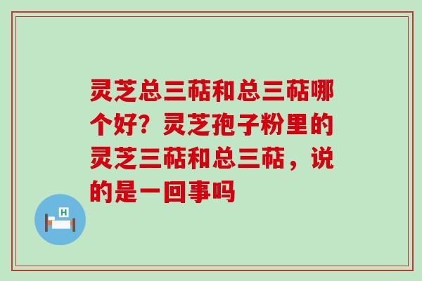 灵芝总三萜和总三萜哪个好？灵芝孢子粉里的灵芝三萜和总三萜，说的是一回事吗