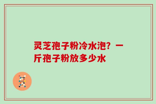 灵芝孢子粉冷水泡？一斤孢子粉放多少水