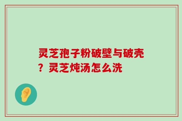 灵芝孢子粉破壁与破壳？灵芝炖汤怎么洗