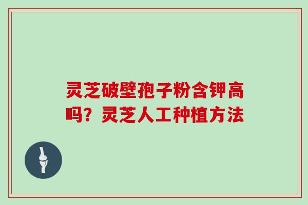 灵芝破壁孢子粉含钾高吗？灵芝人工种植方法