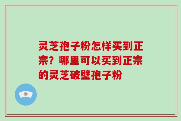 灵芝孢子粉怎样买到正宗？哪里可以买到正宗的灵芝破壁孢子粉