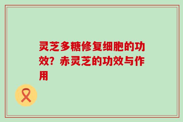 灵芝多糖修复细胞的功效？赤灵芝的功效与作用