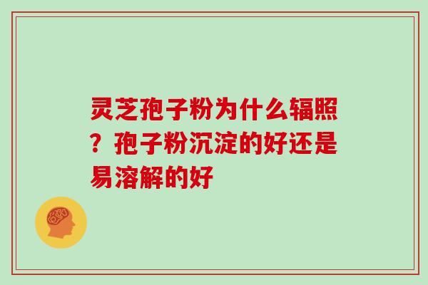 灵芝孢子粉为什么辐照？孢子粉沉淀的好还是易溶解的好