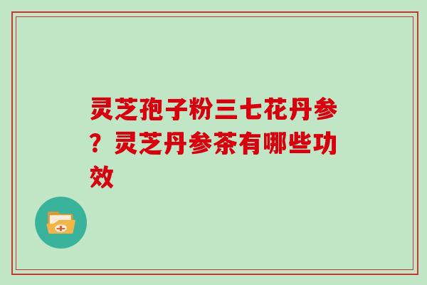 灵芝孢子粉三七花丹参？灵芝丹参茶有哪些功效