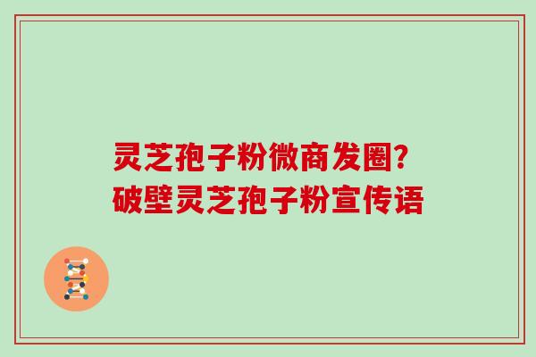 灵芝孢子粉微商发圈？破壁灵芝孢子粉宣传语