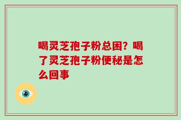 喝灵芝孢子粉总困？喝了灵芝孢子粉是怎么回事