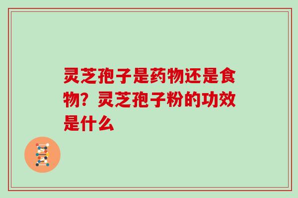 灵芝孢子是还是食物？灵芝孢子粉的功效是什么