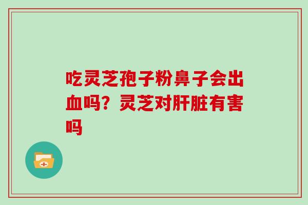 吃灵芝孢子粉鼻子会出吗？灵芝对有害吗