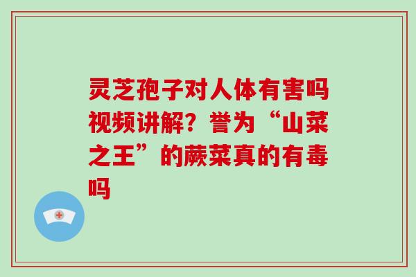 灵芝孢子对人体有害吗视频讲解？誉为“山菜之王”的蕨菜真的有毒吗