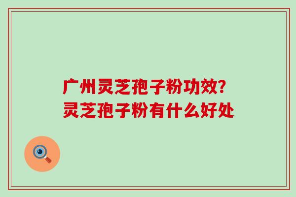 广州灵芝孢子粉功效？灵芝孢子粉有什么好处