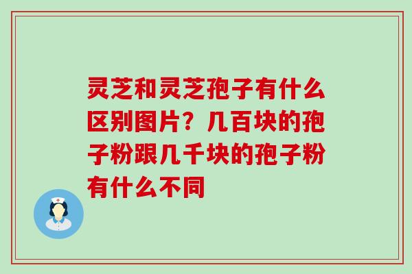 灵芝和灵芝孢子有什么区别图片？几百块的孢子粉跟几千块的孢子粉有什么不同