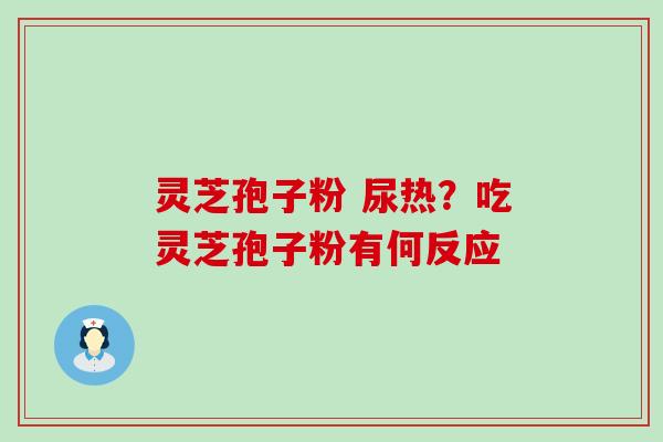 灵芝孢子粉 尿热？吃灵芝孢子粉有何反应