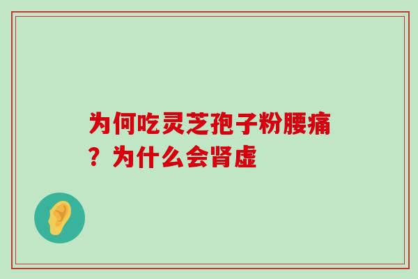 为何吃灵芝孢子粉腰痛？为什么会虚