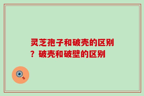 灵芝孢子和破壳的区别？破壳和破壁的区别