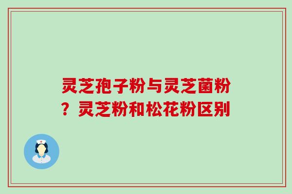 灵芝孢子粉与灵芝菌粉？灵芝粉和松花粉区别