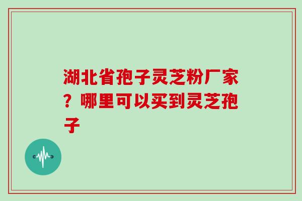 湖北省孢子灵芝粉厂家？哪里可以买到灵芝孢子