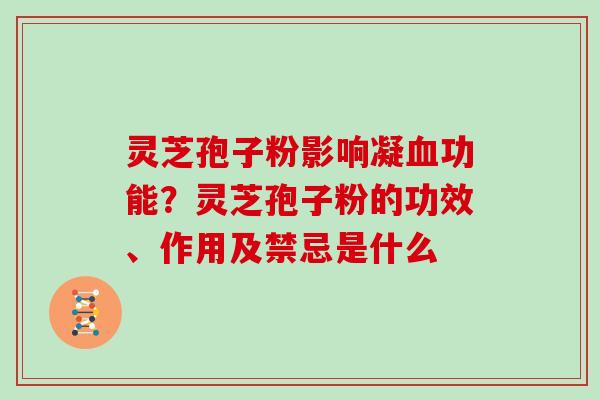 灵芝孢子粉影响凝功能？灵芝孢子粉的功效、作用及禁忌是什么