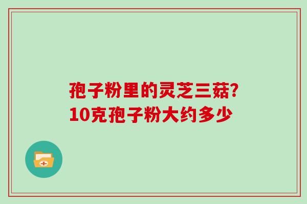 孢子粉里的灵芝三菇？10克孢子粉大约多少