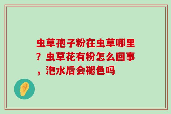 虫草孢子粉在虫草哪里？虫草花有粉怎么回事，泡水后会褪色吗