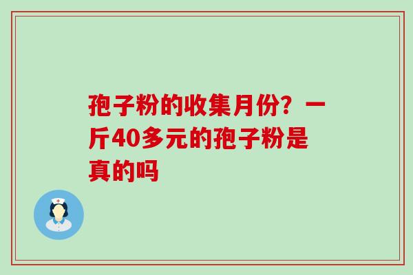 孢子粉的收集月份？一斤40多元的孢子粉是真的吗