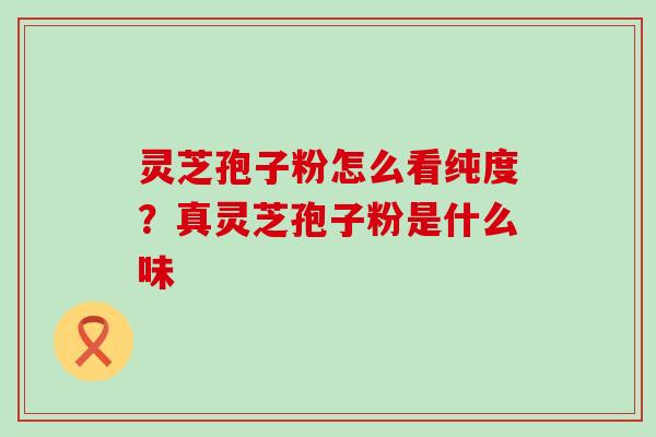 灵芝孢子粉怎么看纯度？真灵芝孢子粉是什么味