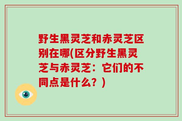 野生黑灵芝和赤灵芝区别在哪(区分野生黑灵芝与赤灵芝：它们的不同点是什么？)