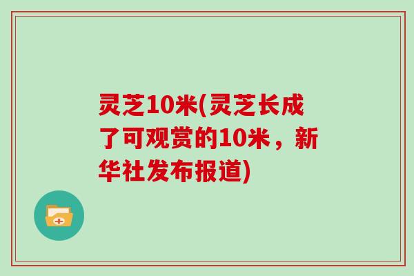 灵芝10米(灵芝长成了可观赏的10米，新华社发布报道)