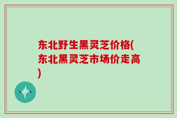 东北野生黑灵芝价格(东北黑灵芝市场价走高)