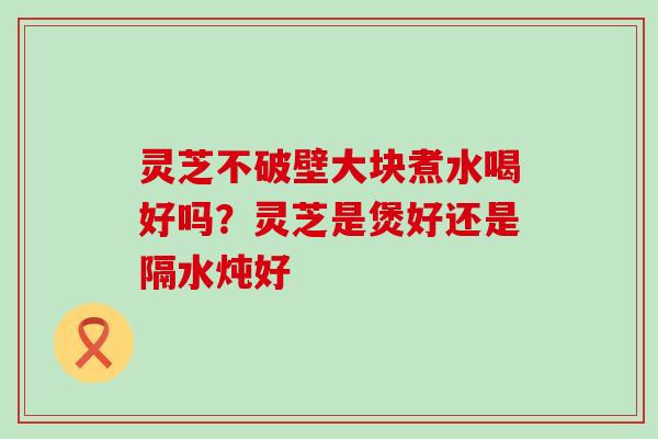 灵芝不破壁大块煮水喝好吗？灵芝是煲好还是隔水炖好