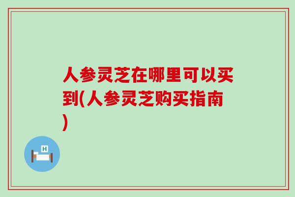 人参灵芝在哪里可以买到(人参灵芝购买指南)