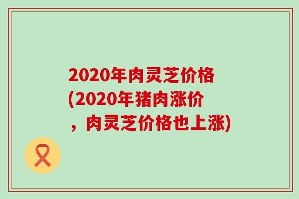 2020年肉灵芝价格(2020年猪肉涨价，肉灵芝价格也上涨)