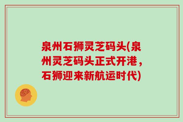 泉州石狮灵芝码头(泉州灵芝码头正式开港，石狮迎来新航运时代)