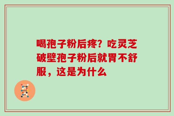 喝孢子粉后疼？吃灵芝破壁孢子粉后就胃不舒服，这是为什么