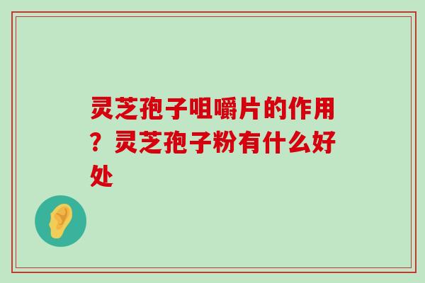 灵芝孢子咀嚼片的作用？灵芝孢子粉有什么好处