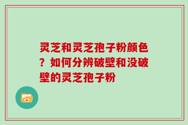 灵芝和灵芝孢子粉颜色？如何分辨破壁和没破壁的灵芝孢子粉