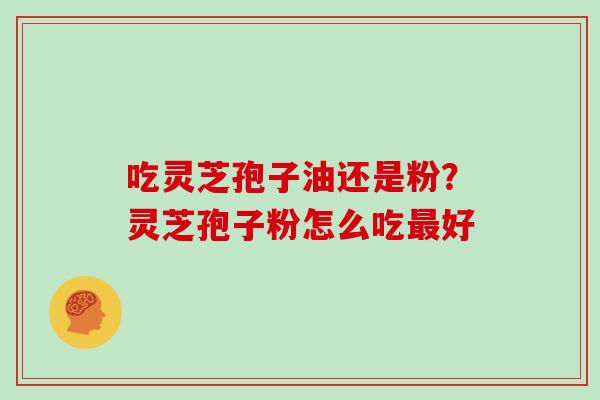 吃灵芝孢子油还是粉？灵芝孢子粉怎么吃好