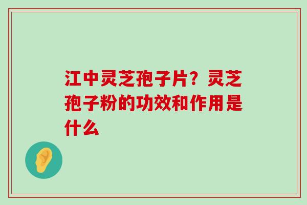 江中灵芝孢子片？灵芝孢子粉的功效和作用是什么