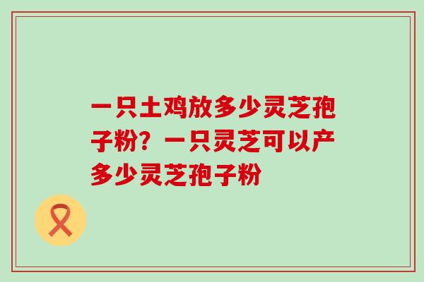 一只土鸡放多少灵芝孢子粉？一只灵芝可以产多少灵芝孢子粉