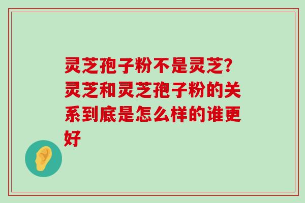 灵芝孢子粉不是灵芝？灵芝和灵芝孢子粉的关系到底是怎么样的谁更好