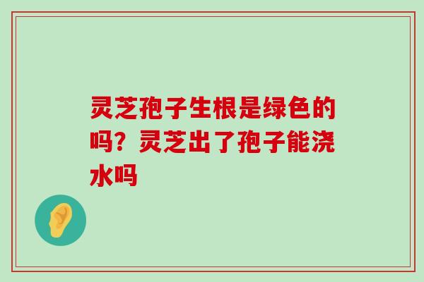 灵芝孢子生根是绿色的吗？灵芝出了孢子能浇水吗