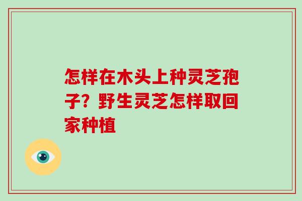 怎样在木头上种灵芝孢子？野生灵芝怎样取回家种植