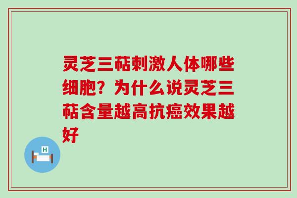 灵芝三萜刺激人体哪些细胞？为什么说灵芝三萜含量越高抗效果越好