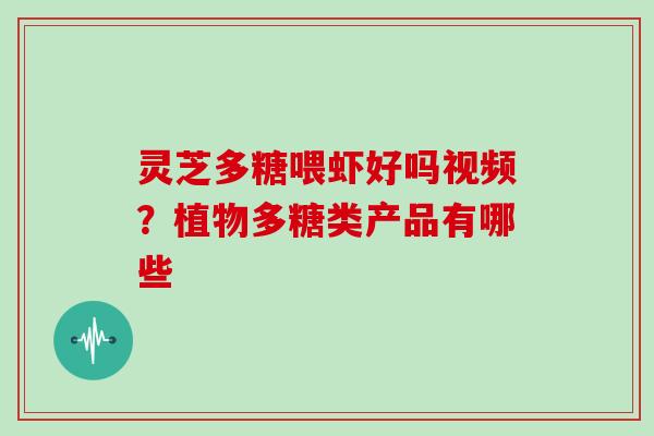 灵芝多糖喂虾好吗视频？植物多糖类产品有哪些