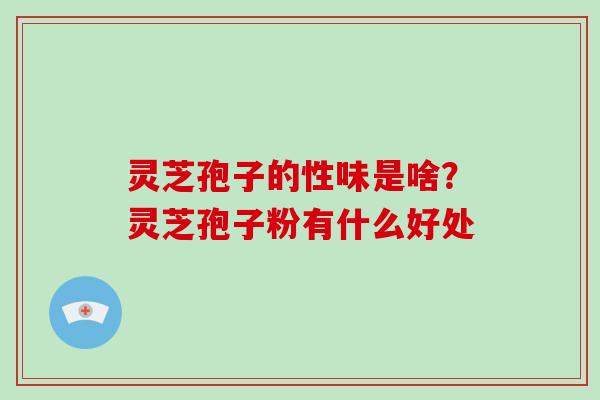 灵芝孢子的性味是啥？灵芝孢子粉有什么好处