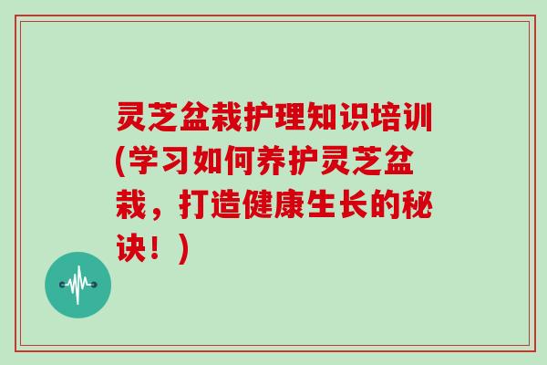 灵芝盆栽护理知识培训(学习如何养护灵芝盆栽，打造健康生长的秘诀！)